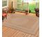 Tapis De Salon Naturel Aspect Jute Motifs Géométrique Beige Et Crème 280x370cm