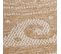 Tapis Rond Naturel Aspect Jute Motif Beige Crème 160x160cm