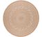 Tapis Rond Naturel Aspect Jute Motif Beige Crème 160x160cm