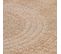 Tapis Rond Naturel Aspect Jute Beige Crème 160x160cm