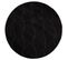 Tara - Tapis Rond à Relief Géométrique Couleur Uni Noir 120x120cm