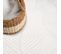 Tara - Tapis Rond à Relief Géométrique Couleur Uni Blanc 160x160cm