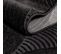 Tara - Tapis Rond à Relief Arc Couleur Uni Noir 200x200cm