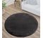 Tapis De Fourrure Rond Velours Graphite 120x120cm