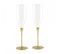 Set De 2 Flutes En Verre Pied Metal Dore