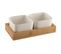 Set Aperitif 2 Coupelles Porcelaine Et Bamboo