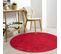 Tapis Uni Rouge Lavable Doux - Loft Rouge - 120x120 Cm