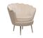 Fauteuil En Velours "floria" - 75 X 68 X 77.5cm - Beige