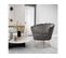 Fauteuil En Velours "floria" - 75 X 68 X 77.5 Cm - Gris