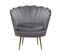 Fauteuil En Velours "floria" - 75 X 68 X 77.5 Cm - Gris