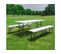 Ensemble Table De Jardin Pliante + 2 Bancs Pliants " Foldy" - Blanc