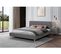 Lit Double En Tissu "louise" 160 X 200 Cm - Gris