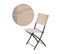 Ensemble De Salon De Jardin Repas Avec Parasol "vico"  - 4 Places - Beige