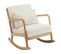 Fauteuil à Bascule Style Scandinave Bouclette Et Bois " Clinton " - Beige