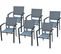 Lot De 6 Chaises De Jardin En Aluminium "lyraya" - Anthracite