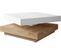 Table Basse Rotative "druzjan" - 70 X 70 X 34 Cm - Marron/blanc