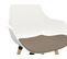 Chaise coque placet ORIZON BUT PRO pieds hêtre lot 2 blanc/taupe