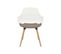 Chaise coque placet ORIZON BUT PRO pieds hêtre lot 2 blanc/taupe