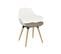 Chaise coque placet ORIZON BUT PRO pieds hêtre lot 2 blanc/taupe