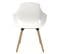 Chaise coque ORIZON BUT PRO pieds hêtre lot 2 blanc