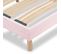 Sommier à Lattes En Bois Kit Color 140x190 Cm Coloris Rose Livré En Kit