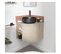 Meuble Simple Vasque D'angle Décor Chêne Sorrento + Vasque Noire + Robinet