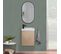 Meuble Lave-mains Lisa Décor Chêne + Robinet Noir + Miroir Ovale