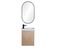 Meuble Lave-mains Lisa Décor Chêne + Robinet Noir + Miroir Ovale