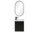 Meuble Lave-mains Lisa Noir + Robinet Noir + Miroir Ovale