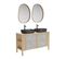 Meuble Double Vasque 130cm Chêne Nesto Cannage + Vasque + Robinet + Miroir