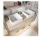 Meuble Double Vasque 120cm Avec Plan Bois Sorrento Chêne +vasque+rob+miroir+co