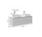 Meuble Double Vasque 120cm Avec Plan Bois Sorrento Blanc + Vasque + Robinet