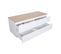 Meuble Double Vasque 120cm Avec Plan Bois Sorrento Blanc