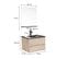 Meuble Simple Vasque 60cm Sorrento Chêne+vasque Noire+robinet+miroir Rectangle