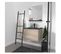 Meuble Simple Vasque 60cm Sorrento Chêne+vasque Noire+robinet+miroir Rectangle