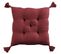 Coussin De Chaise 40x40 Cm Gaze De Coton Avec Pompons Lie De Vin