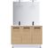 Meuble De Salle De Bain Double Vasque 120cm 3 Portes Chêne - Chelsea