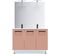 Meuble De Salle De Bain Double Vasque 120cm 3 Portes Abricot - Chelsea