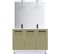 Meuble De Salle De Bain Double Vasque 120cm 3 Portes Vert - Chelsea