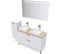 Meuble De Salle De Bain 2 Vasques Posées 120cm 2 Tiroirs Blanc + Miroir - Venice