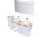 Meuble De Salle De Bain 2 Vasques Posées 120cm 1 Tiroir Blanc + Miroir - Venice