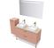 Meuble De Salle De Bain 2 Vasques Posées 120cm 2 Tiroirs Abricot + Miroir - Venice