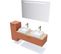 Meuble De Salle De Bain 2 Vasques Posées 120cm 1 Tiroir Terracotta + Miroir - Venice