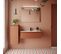 Meuble De Salle De Bain Vasque Intégrée 90cm 1 Tiroir Terracotta + Miroir - Hudson