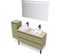 Meuble De Salle De Bain 2 Vasques Posées 120cm 2 Tiroirs Vert - Hudson