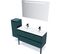 Meuble De Salle De Bain 2 Vasques Posées 120cm 2 Tiroirs Bleu - Hudson