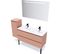 Meuble De Salle De Bain Double Vasque 120cm 2 Tiroirs Abricot - Hudson