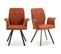 Lot De 2 Fauteuils De Table En Tissu Rouille - Alann