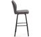 Lot De 2 Tabourets De Bar En Tissu Gris Foncé Et Simili Cuir 75 Cm - Garance