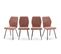 Lot De 4 Chaises En Tissu Orange Corail Et Simili - Garance